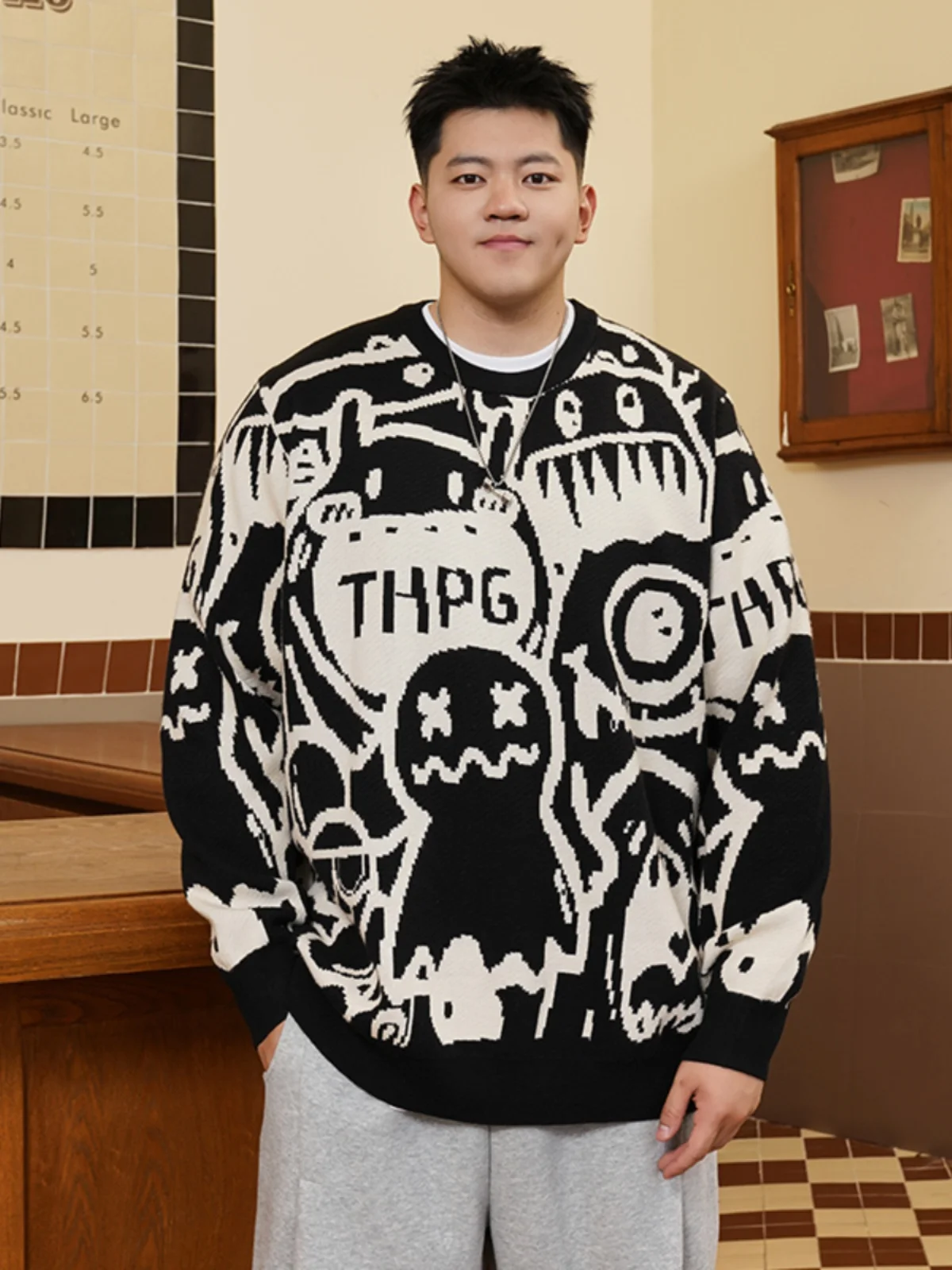 Trendy Large Size Men's round Ne Knitted Sweater Autumn Season Big Men's Loose Base Layer Flower Print Casual Long Sve
Trendy Large Size Men's round Ne Knitted Sweater Autumn Season Big Men's Loose Base Layer Flower Print Casual Long Sve