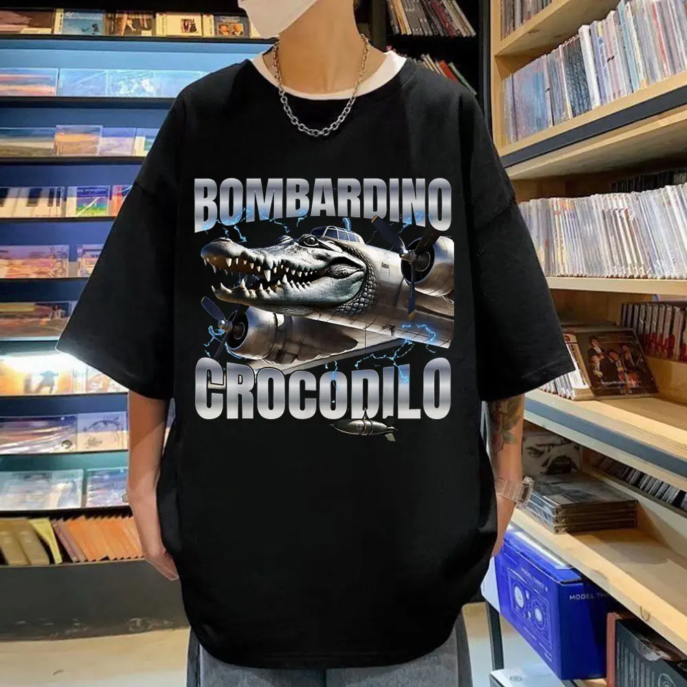 Bombardiro Crocodilo Italian Brainrot Meme T Shirt Fashion O-Neck Short Sleeve T-shirt Men Women High Quality Cotton T-shirts
Bombardiro Crocodilo Italian Brainrot Meme T Shirt Fashion O-Neck Short Sleeve T-shirt Men Women High Quality Cotton T-shirts