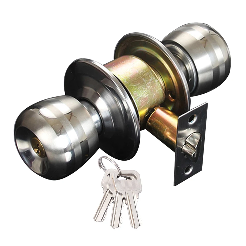 Door Handle Knobs Stainless Steel Lock Entrance Locks Hardware Accessories with Three Keys Sturdy Round-shape Gear
Door Handle Knobs Stainless Steel Lock Entrance Locks Hardware Accessories with Three Keys Sturdy Round-shape Gear