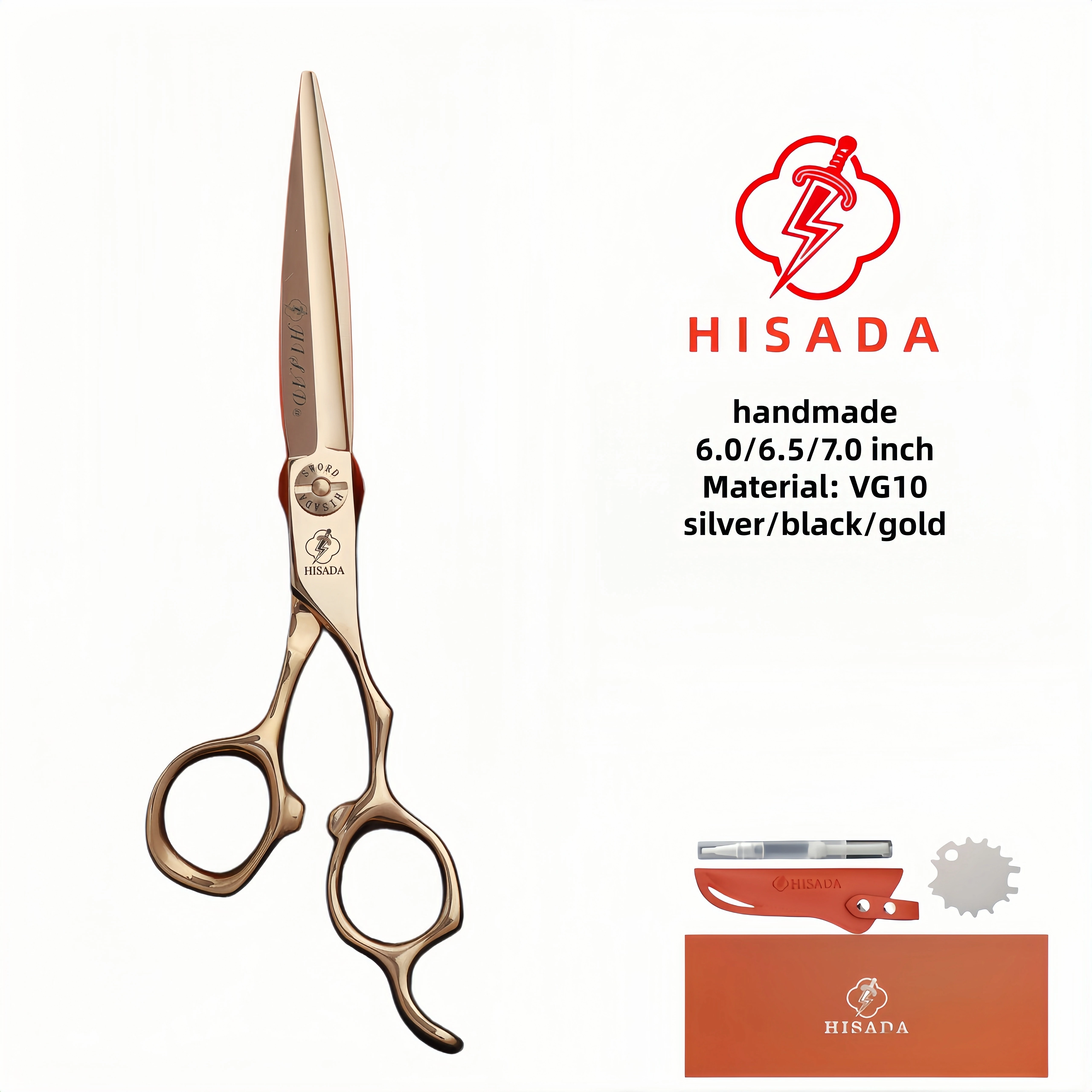 HISADA Hairdressing Scissors 6.0, 6.5, 7.0 Inch Tijeras Peluquería Profesional, Japonesa Artesanal, Professional Scissors
HISADA Hairdressing Scissors 6.0, 6.5, 7.0 Inch Tijeras Peluquería Profesional, Japonesa Artesanal, Professional Scissors