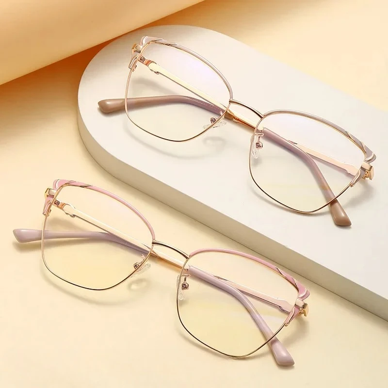 Plain Glasses Women's Metal Cat Eye Optical Glasses Artistic Myopia Frame Fashionable Flat Lenses Eye Glasses Frames for Men
Plain Glasses Women's Metal Cat Eye Optical Glasses Artistic Myopia Frame Fashionable Flat Lenses Eye Glasses Frames for Men