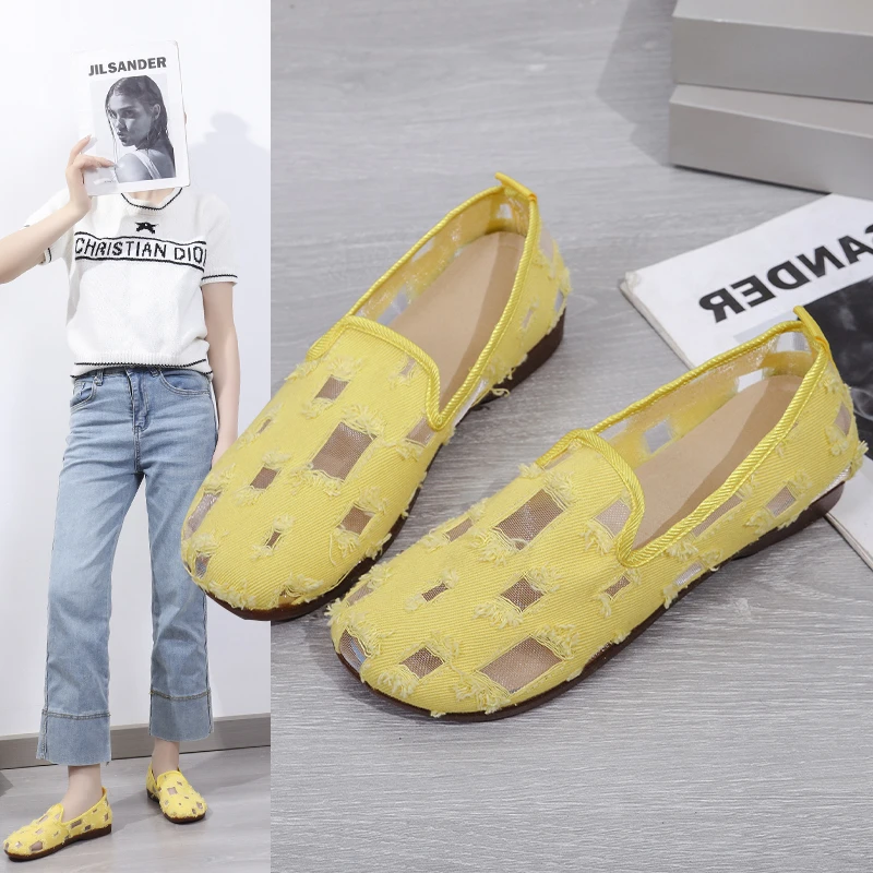 Новинка лета 2024, женские туфли на плоской подошве, дышащие, повседневные, универсальные, на мягкой подошве, нескользящая сетчатая женская обувь с ленивым открытым носком
Новинка лета 2024, женские туфли на плоской подошве, дышащие, повседневные, универсальные, на мягкой подошве, нескользящая сетчатая женская обувь с ленивым открытым носком