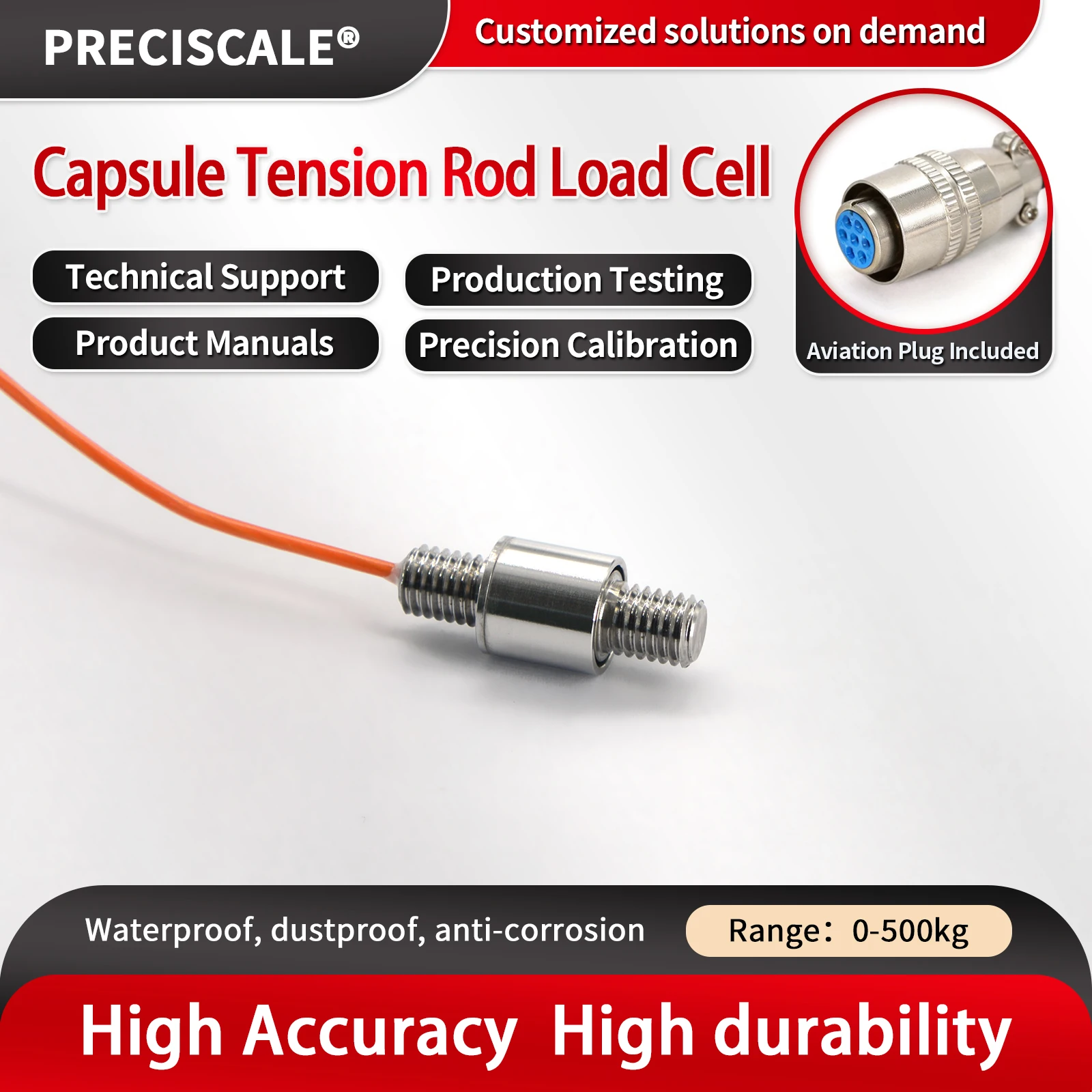 Preciscale Micro Load Cell Sensor, IP65 is water and dust resistant,Test Tension and Compression Force for Electronic Scale
Preciscale Micro Load Cell Sensor, IP65 is water and dust resistant,Test Tension and Compression Force for Electronic Scale
