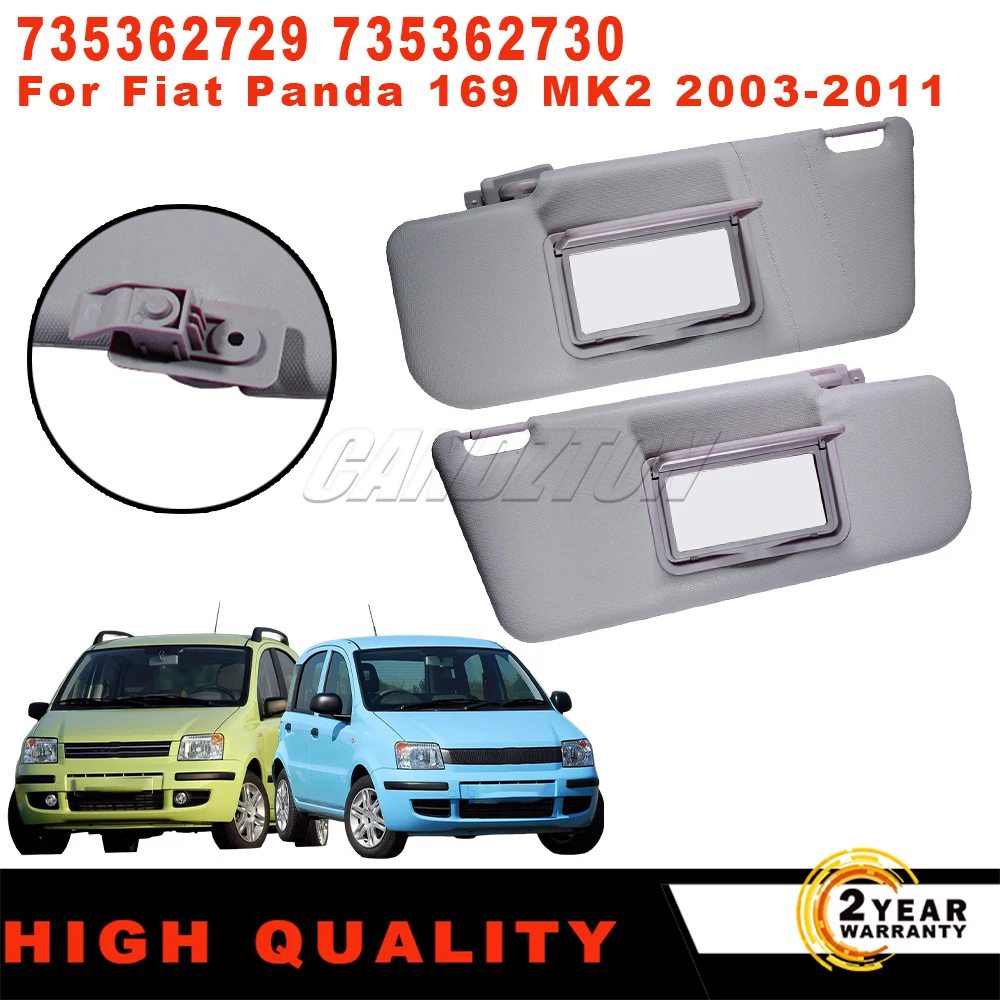 1 пара новых солнцезащитных козырьков с зеркалом и карманами, комплект L + R 735362729 735362730 для Fiat Panda 169 MK2 2003-2011, автомобильные аксессуары 
1 пара новых солнцезащитных козырьков с зеркалом и карманами, комплект L + R 735362729 735362730 для Fiat Panda 169 MK2 2003-2011, автомобильные аксессуары