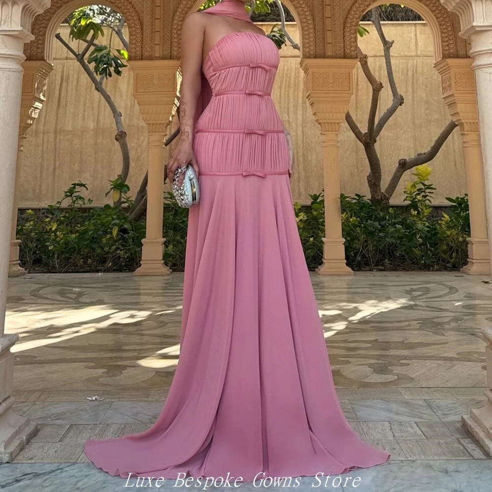 Women's A-line Evening Dresses Floor-length Strapless Sleeveless Prom Dresses Fashion Bow Simple Stole Draped Customized Gowns
Women's A-line Evening Dresses Floor-length Strapless Sleeveless Prom Dresses Fashion Bow Simple Stole Draped Customized Gowns