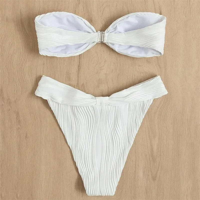 White Ribbed Bandeau Bikinis Sets Swimsuit Woman 2024 Knotted Swimwear Bathing Suit Strapless Brazilian Sexy Bikini Mujer Bather
White Ribbed Bandeau Bikinis Sets Swimsuit Woman 2024 Knotted Swimwear Bathing Suit Strapless Brazilian Sexy Bikini Mujer Bather