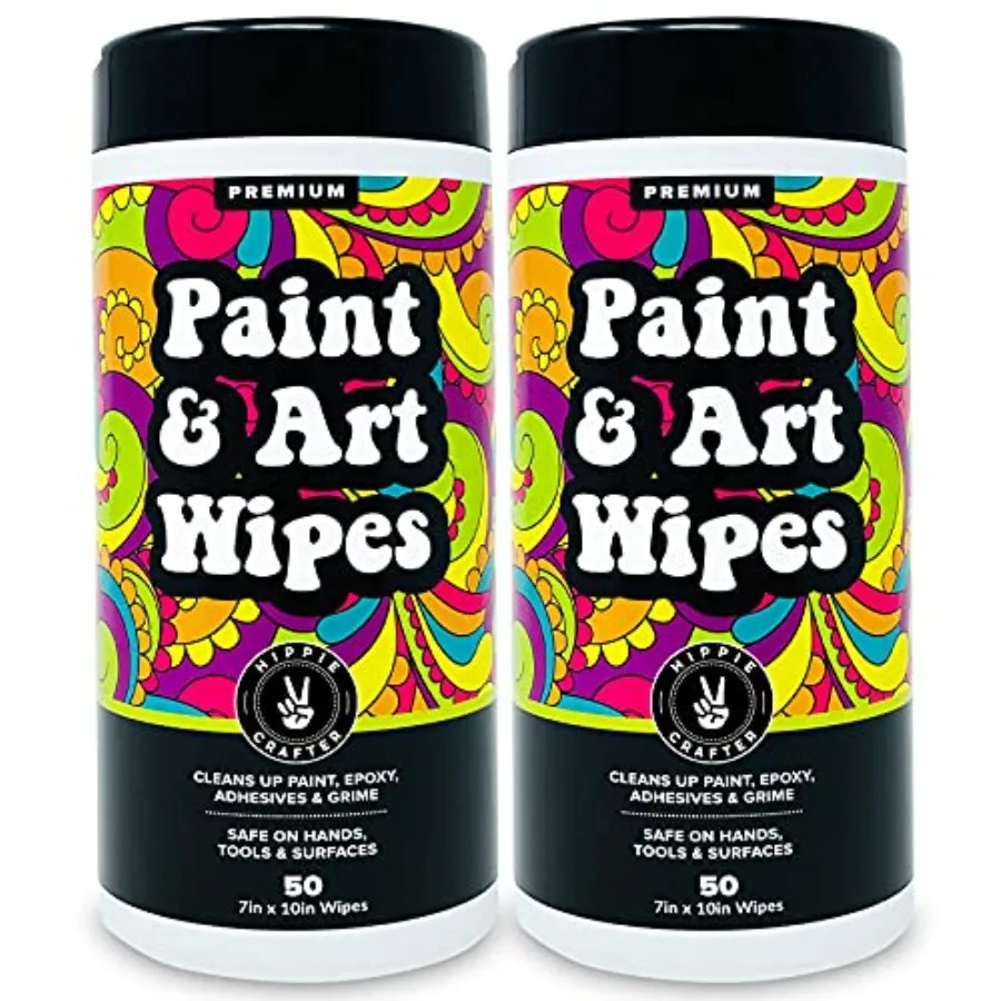 Heavy-duty paint and art wipes designed for removing tough stains from paint epoxy glue latex and acrylic; ideal for cleaning h
Heavy-duty paint and art wipes designed for removing tough stains from paint epoxy glue latex and acrylic; ideal for cleaning h