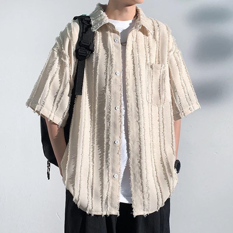 Stylish Mens Shirts Y2K Tassel Lapel Buttoned Short Sleeve Oversized Shirt Summer Men Fashion Solid Color Loose Cardigan Shirts
Stylish Mens Shirts Y2K Tassel Lapel Buttoned Short Sleeve Oversized Shirt Summer Men Fashion Solid Color Loose Cardigan Shirts