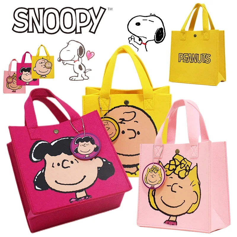 Snoopy Charlie Cartoon Felt Shoulder Bag Japanese Cute Bento Lunch Bag Fashion Leisure Ladies Shopping Bag Handbag Gifts
Snoopy Charlie Cartoon Felt Shoulder Bag Japanese Cute Bento Lunch Bag Fashion Leisure Ladies Shopping Bag Handbag Gifts