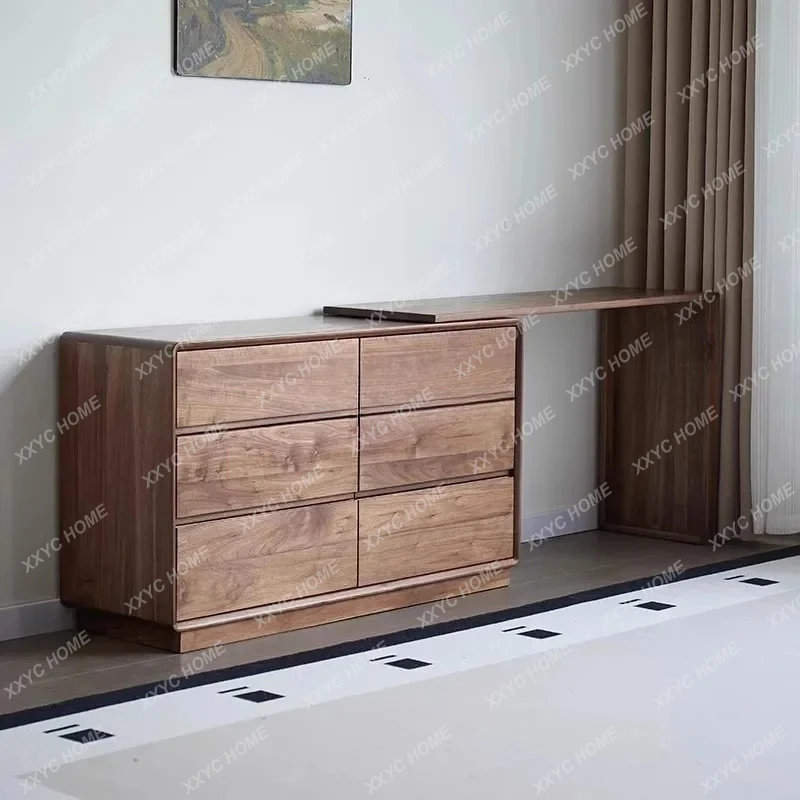 L black walnut six-chest cabinet integrated dresser solid wood retractable storage cabinet
L black walnut six-chest cabinet integrated dresser solid wood retractable storage cabinet