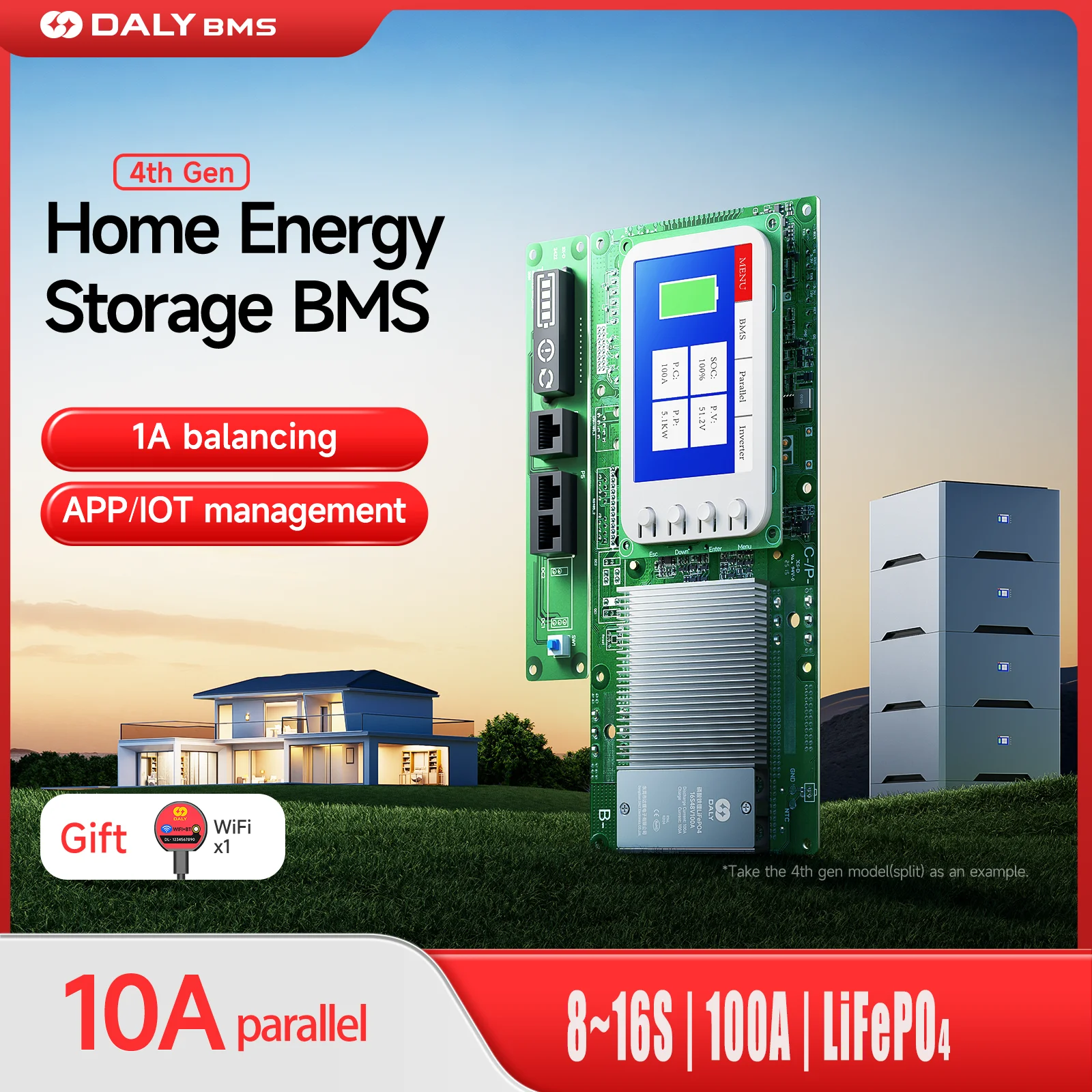 Daly Инвертор BMS LiFePo4 8S 16S 24V 48V 100A 1A Активный балансир Семейное хранилище энергии для Growatt Deye Pylon Инвертор с ЖК-дисплеем
Daly Инвертор BMS LiFePo4 8S 16S 24V 48V 100A 1A Активный балансир Семейное хранилище энергии для Growatt Deye Pylon Инвертор с ЖК-дисплеем