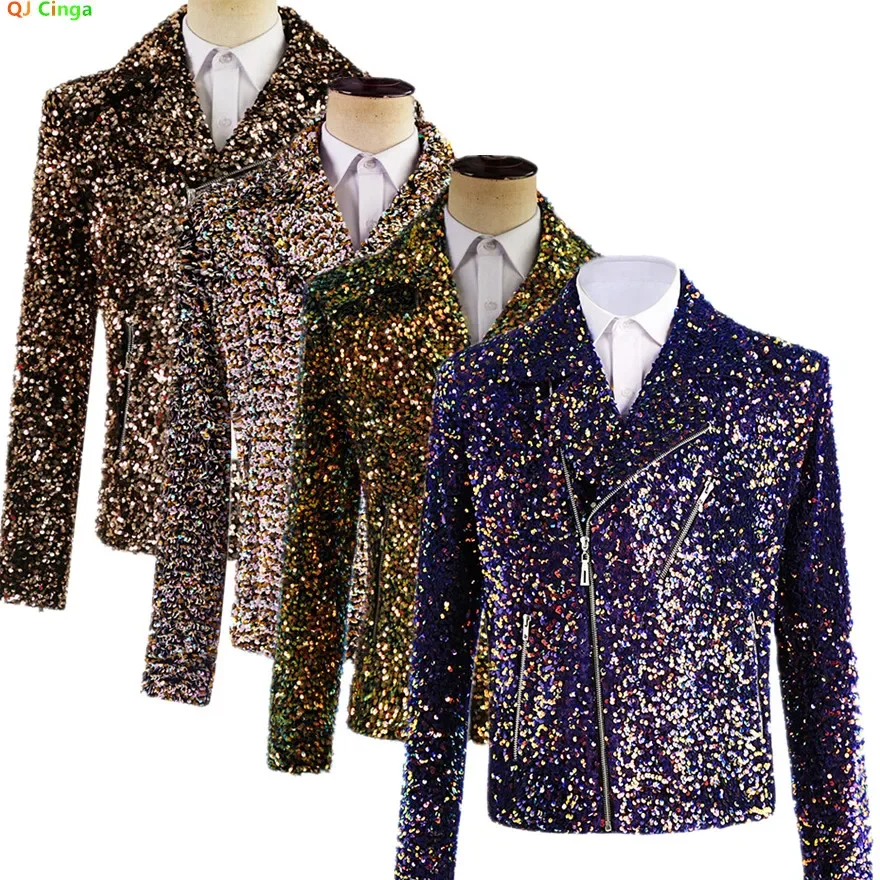 Gold Mens Shiny Sequin Jackets, Luxury Fashion Coat, Zipper Biker Top,Singer/Stage Performance Costume
Gold Mens Shiny Sequin Jackets, Luxury Fashion Coat, Zipper Biker Top,Singer/Stage Performance Costume