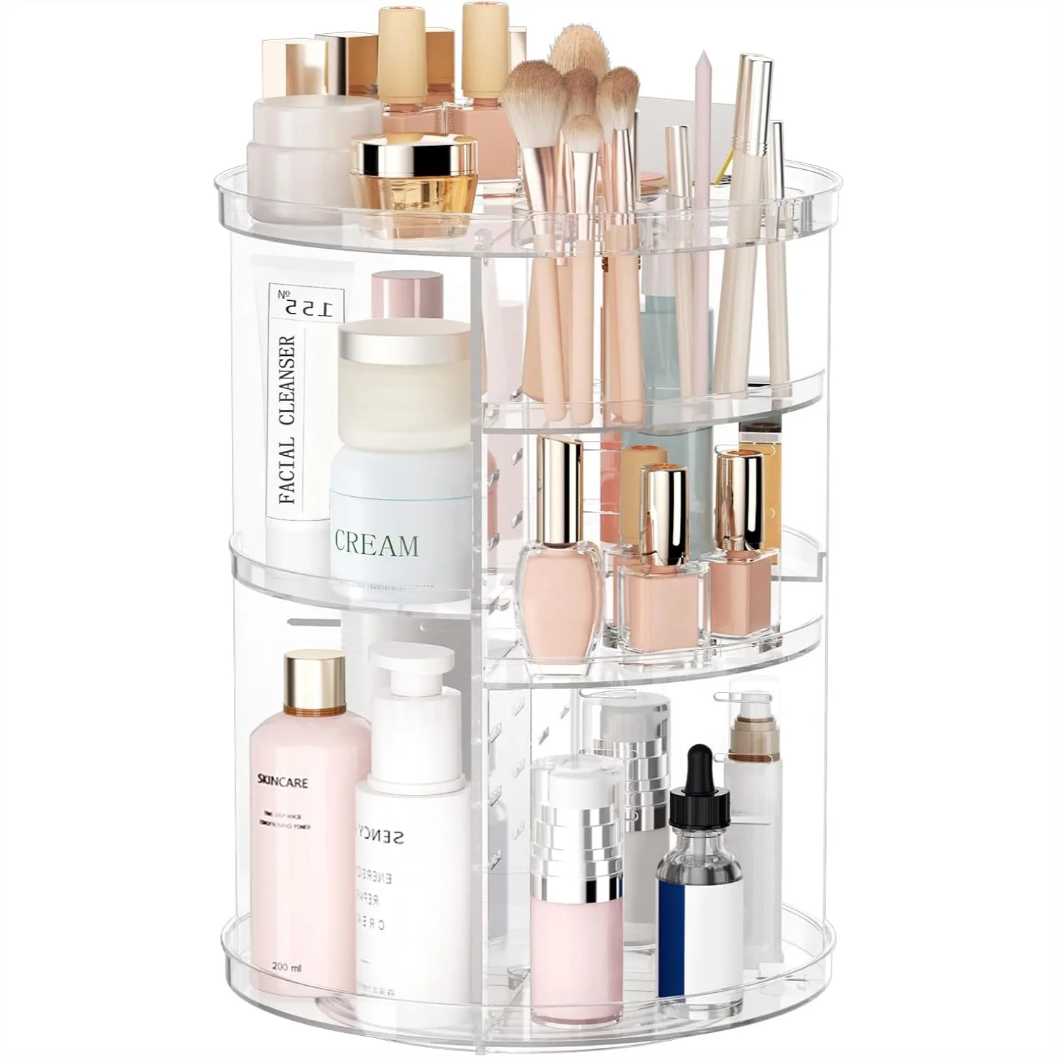 Rotating Makeup Organizer, 8 Adjustable Layers Spinning Skincare Organizer with Brush Holder Perfume Tray, Multi-Function
Rotating Makeup Organizer, 8 Adjustable Layers Spinning Skincare Organizer with Brush Holder Perfume Tray, Multi-Function