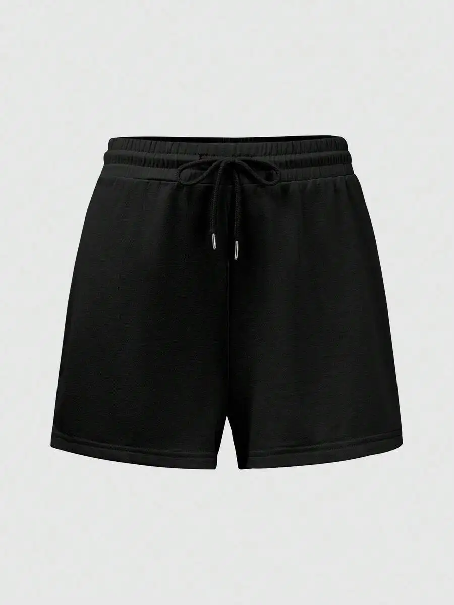 Solid Color Elastic Waist Tie Loose Fit Sports Shorts For Women
Solid Color Elastic Waist Tie Loose Fit Sports Shorts For Women