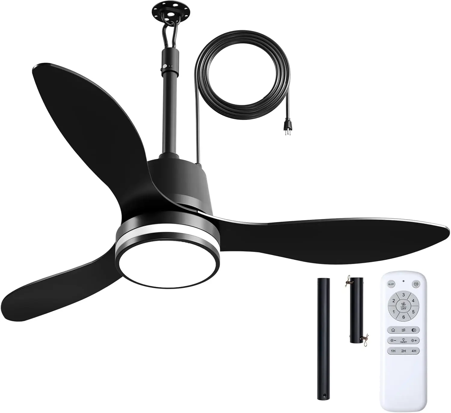 Outdoor Ceiling Fans with Lights, 42 Inch IP65 Waterproof Patio Fan with Remote, 6 Speeds, 3CCT Dimmable, Hook Hanging Plug in
Outdoor Ceiling Fans with Lights, 42 Inch IP65 Waterproof Patio Fan with Remote, 6 Speeds, 3CCT Dimmable, Hook Hanging Plug in