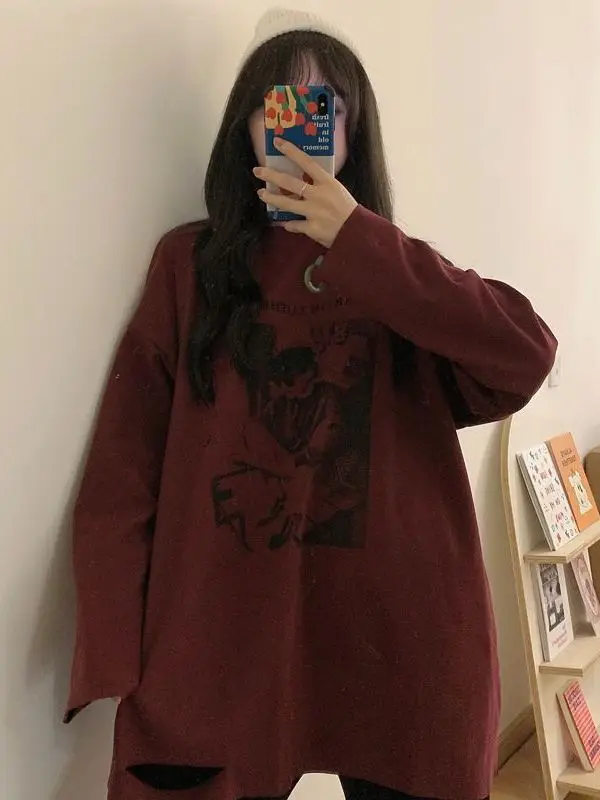 Loose Long Sleeve T-Shirt Women's Hoodie Student Style Comfortable Outerwear Korean Version Fall Winter New Arrival Female Top
Loose Long Sleeve T-Shirt Women's Hoodie Student Style Comfortable Outerwear Korean Version Fall Winter New Arrival Female Top