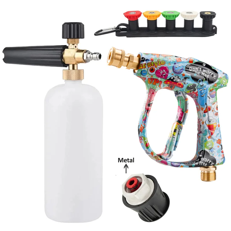 Cool Graffiti Pattern Car Wash Gun, Foam Cannon, 5 Nozzles & Rust-Proof Lavor Metal Adapter for Daily Vehicle Cleaning & Care
Cool Graffiti Pattern Car Wash Gun, Foam Cannon, 5 Nozzles & Rust-Proof Lavor Metal Adapter for Daily Vehicle Cleaning & Care