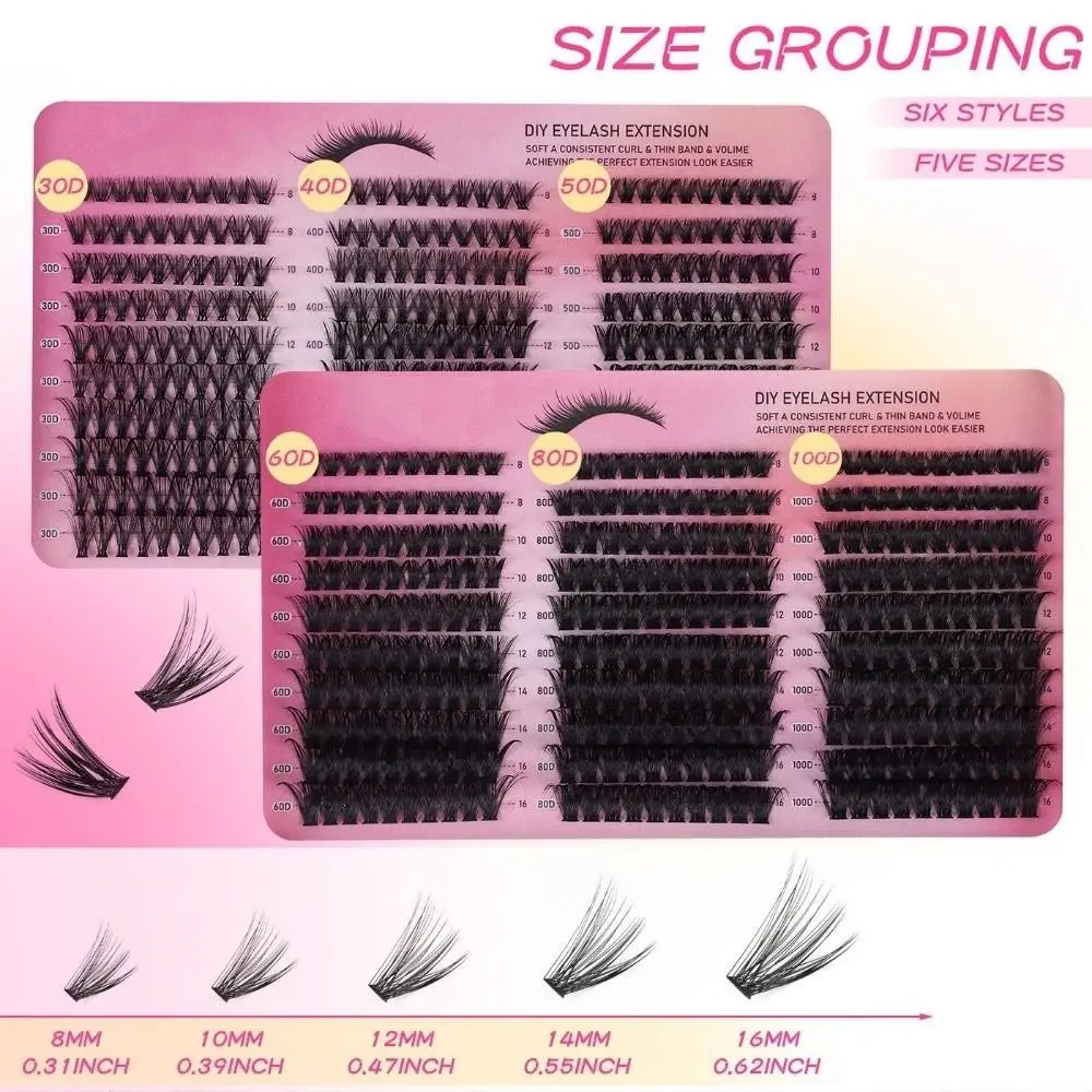 New Bond and Seal False Eyelashes Natural Look Cluster Design Gluing Lashes Wispy Style 8-16MM DIY Lashes Extensions Kit DIY Use
New Bond and Seal False Eyelashes Natural Look Cluster Design Gluing Lashes Wispy Style 8-16MM DIY Lashes Extensions Kit DIY Use