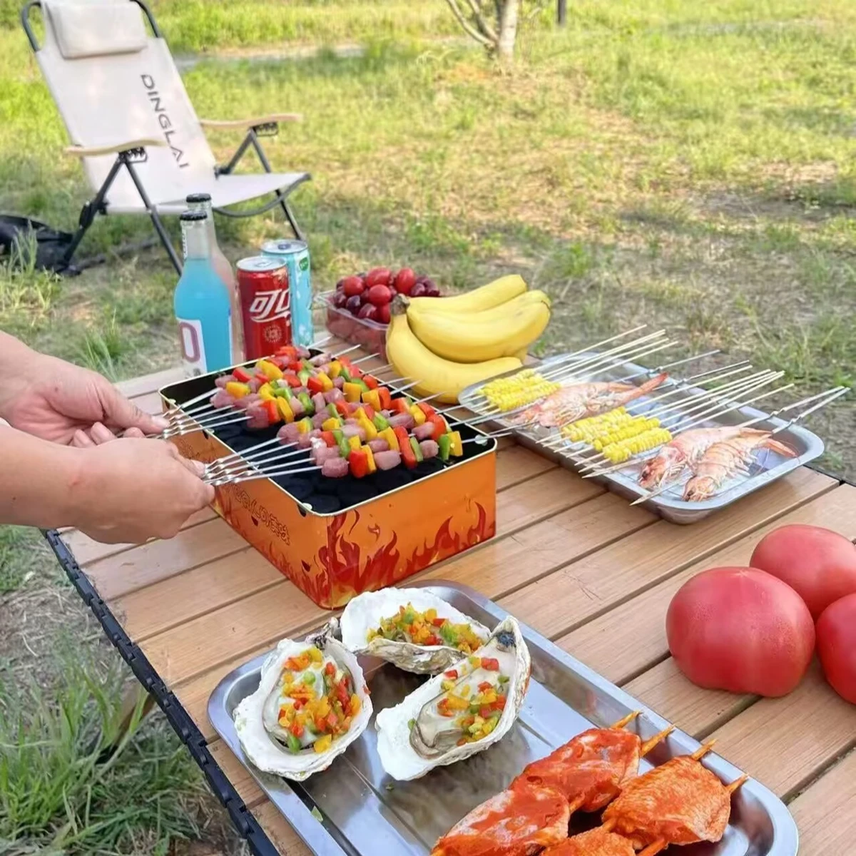 Portable BBQ Charcoal Grill Disposable Stainless Steel Small Mini BBQ Tool Kit Outdoor Cooking Camping Picnic Beach Portable BBQ
Portable BBQ Charcoal Grill Disposable Stainless Steel Small Mini BBQ Tool Kit Outdoor Cooking Camping Picnic Beach Portable BBQ