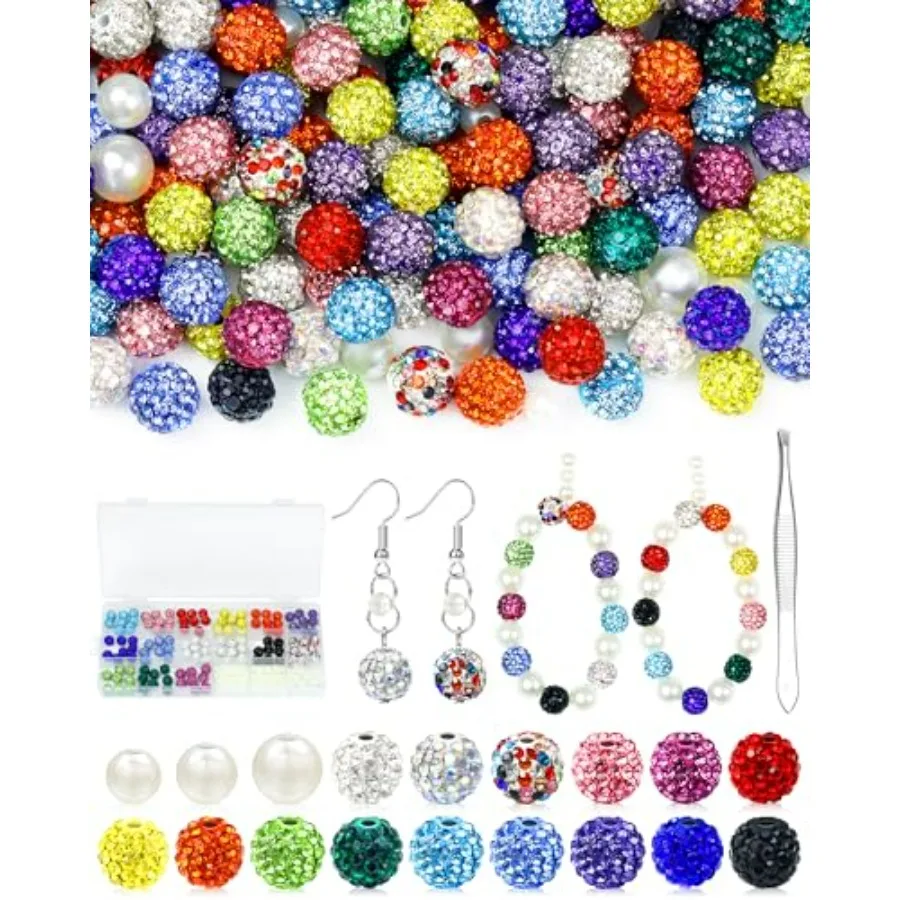 200PCS Rhinestone Beads for Jewelry Making, 15 Colors Round Sparkle Crystal Clay Bead Bulk Sparkly Baseball Necklace Beads for
200PCS Rhinestone Beads for Jewelry Making, 15 Colors Round Sparkle Crystal Clay Bead Bulk Sparkly Baseball Necklace Beads for
