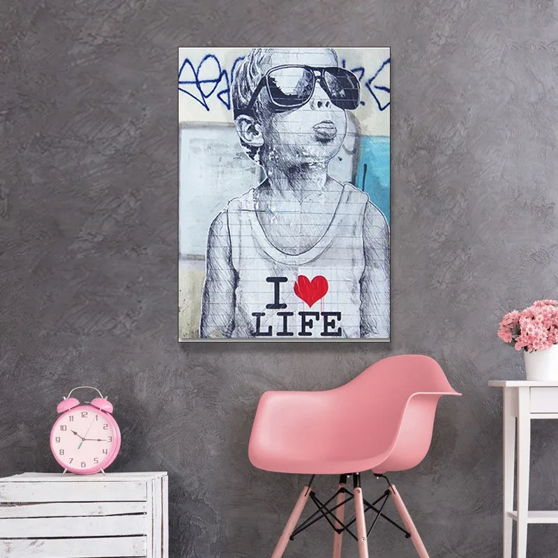 Banksy I Love Life Cool Boy Graffiti Wall Art Canvas Painting Street Art Posters Prints Wall Pictures For Living Room Home Decor
Banksy I Love Life Cool Boy Graffiti Wall Art Canvas Painting Street Art Posters Prints Wall Pictures For Living Room Home Decor