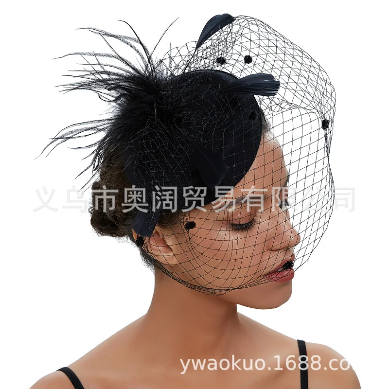 Hot-Selling Retro Bride Mesh Headpiece Boutique Hair Accessories Veil Small Hat Feather Headband Wholesale
Hot-Selling Retro Bride Mesh Headpiece Boutique Hair Accessories Veil Small Hat Feather Headband Wholesale