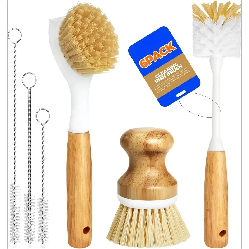 6 Pack Dish Brush Kitchen Brushes Set with Vegetable Palm Brush, Bottle, Dish Brush and more Fruit Cleaning Brushes for Cleaning
6 Pack Dish Brush Kitchen Brushes Set with Vegetable Palm Brush, Bottle, Dish Brush and more Fruit Cleaning Brushes for Cleaning