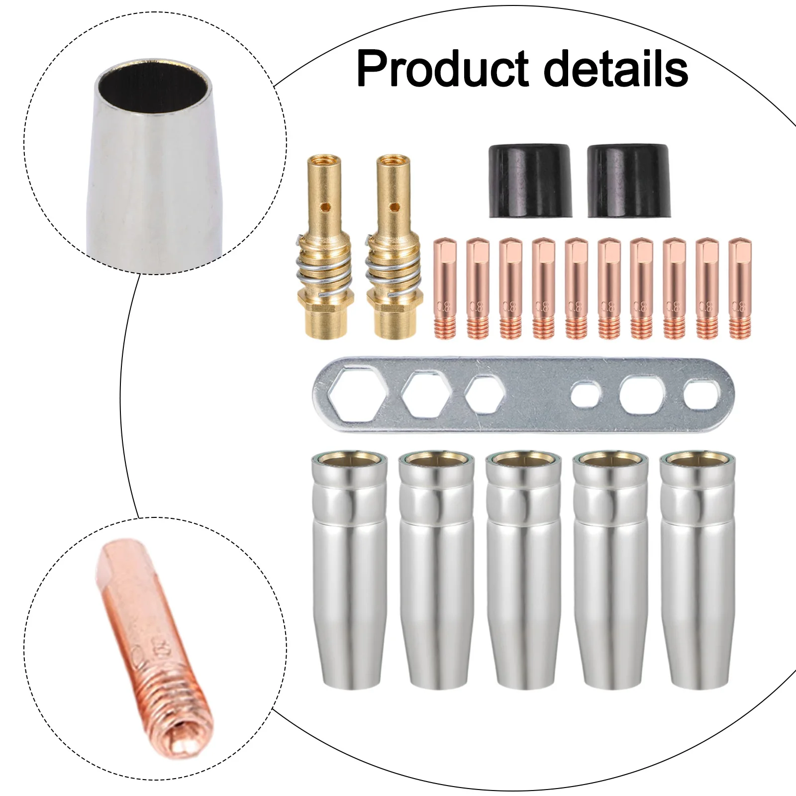 Welding Tasks Welding Torch Nozzles MAG Welding Parts 22 Piece Welding Accessory Set Silver,Copper,Black Compatible With AK15
Welding Tasks Welding Torch Nozzles MAG Welding Parts 22 Piece Welding Accessory Set Silver,Copper,Black Compatible With AK15