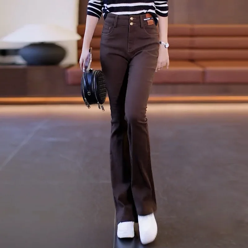 High Waist Fleece Lined Bootcut Jeans Women's Casual Pants Spring Autumn 2023 Fashion plus Size Slimming Long Trousers
High Waist Fleece Lined Bootcut Jeans Women's Casual Pants Spring Autumn 2023 Fashion plus Size Slimming Long Trousers
