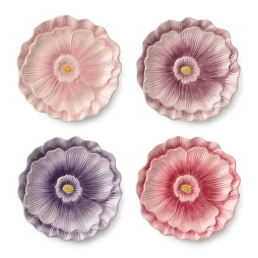 Wildflowers 3‑D Ceramic DESSERT/SALAD PLATES SET OF 4 6‑inch sculpted floral plates with raised petals and botanical detail ide
Wildflowers 3‑D Ceramic DESSERT/SALAD PLATES SET OF 4 6‑inch sculpted floral plates with raised petals and botanical detail ide