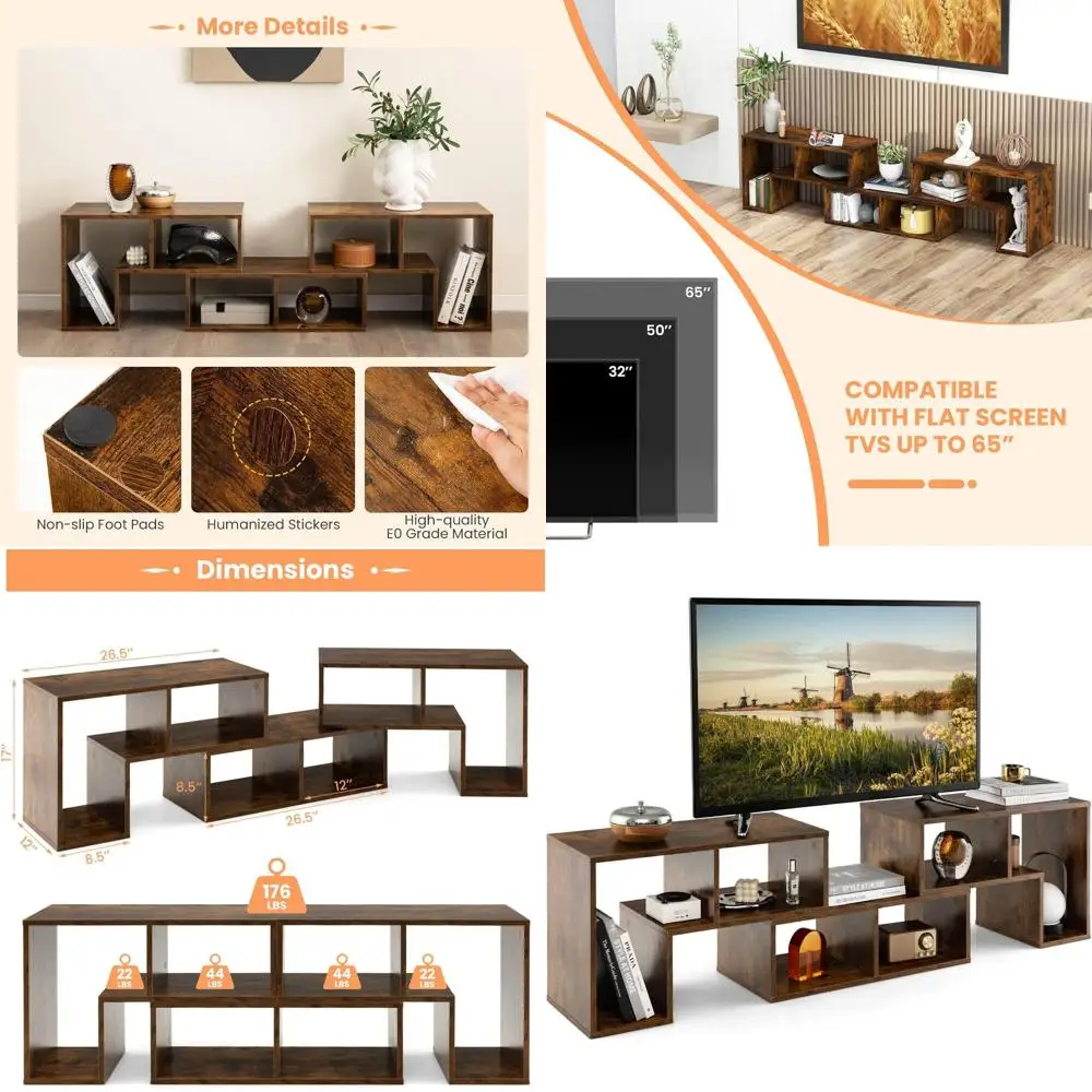 Modern 3-Piece TV Stand with Bookshelf and Open Shelves for 50-65 Inch TVs, Ideal for Living Room and Bedroom Entertainment Cent
Modern 3-Piece TV Stand with Bookshelf and Open Shelves for 50-65 Inch TVs, Ideal for Living Room and Bedroom Entertainment Cent