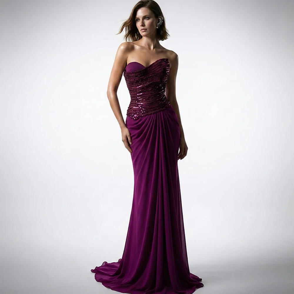 Modern Sweetheart Sleeveless Evening Dress High Quality Pleats Chiffon Customized Prom Dress Temperament Mermaid Celebrity Gowns
Modern Sweetheart Sleeveless Evening Dress High Quality Pleats Chiffon Customized Prom Dress Temperament Mermaid Celebrity Gowns