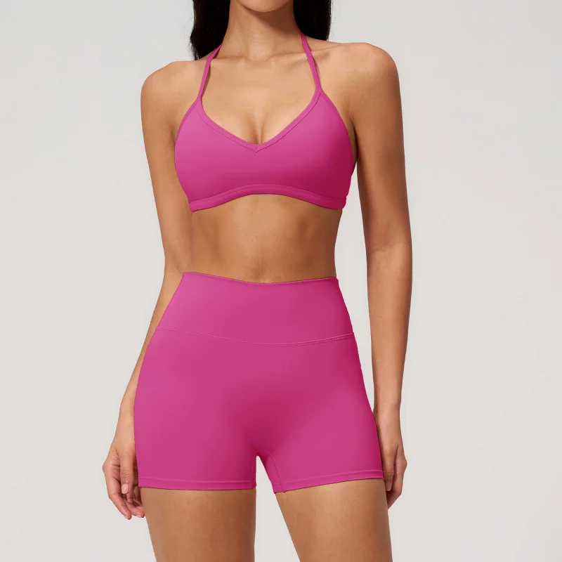 2-Piece Shorts Set Women's Tracksuit Tight-fitting Halter-neck Yoga Outfit Quick Drying Casual Fitness Sportswear Activewear
2-Piece Shorts Set Women's Tracksuit Tight-fitting Halter-neck Yoga Outfit Quick Drying Casual Fitness Sportswear Activewear