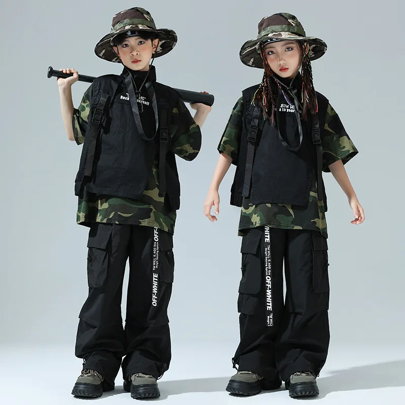 Children's Street Dance Performance Costume Summer Kids Hip-Hop Camouflage Set Girls Jazz Dance Boys Cool Vest Trendy Outfit
Children's Street Dance Performance Costume Summer Kids Hip-Hop Camouflage Set Girls Jazz Dance Boys Cool Vest Trendy Outfit