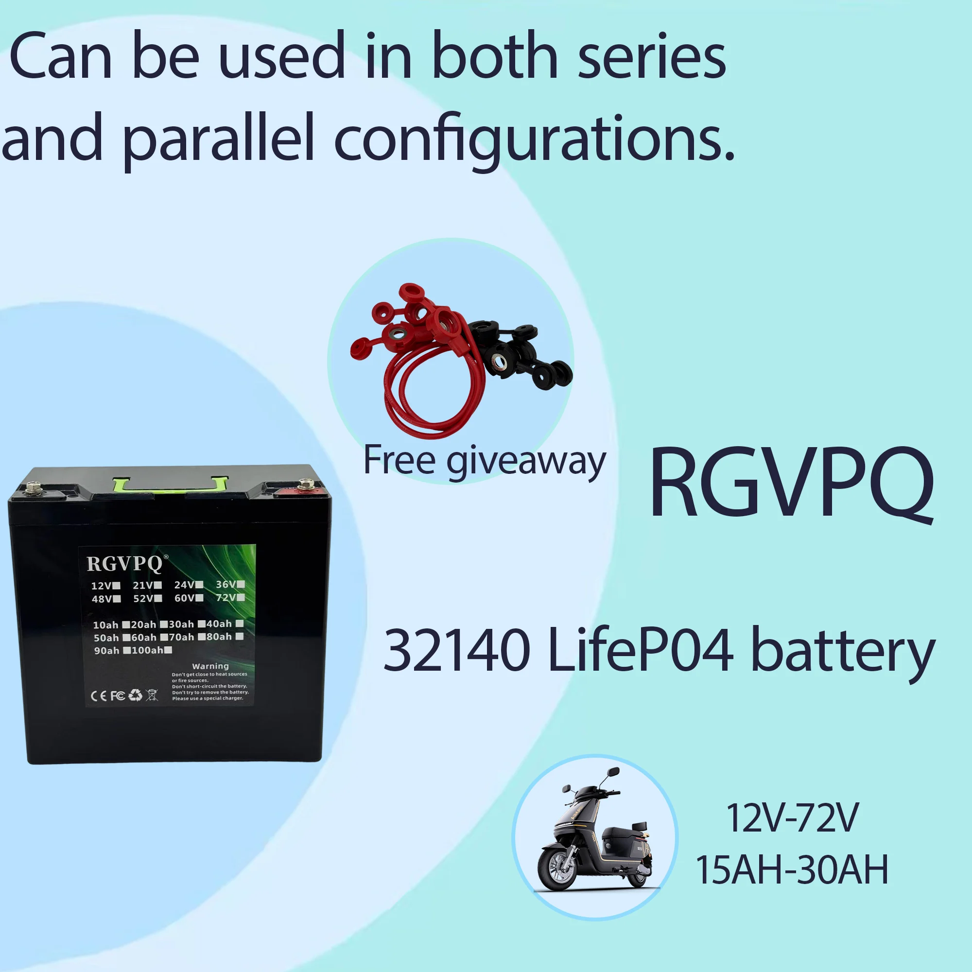 Air freight express, new 12V15AH-30AH can be connected in series with 24V36V48V60V72V, 32140LIFePO4 battery
Air freight express, new 12V15AH-30AH can be connected in series with 24V36V48V60V72V, 32140LIFePO4 battery