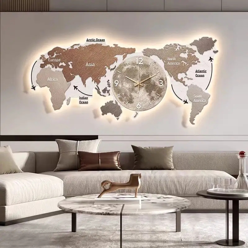 Factory Wholesale Home Decor Map Wall Art with Led Lights Simple Living Room Decor Led Light Painting with Clock
Factory Wholesale Home Decor Map Wall Art with Led Lights Simple Living Room Decor Led Light Painting with Clock
