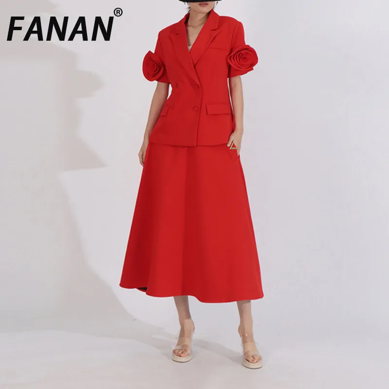 FANAN French Style 2 Piece Set Women's 3D Flower Short Sleeve Blazers+high Waist A-line Mid-length Skirts 2025 Spring New
FANAN French Style 2 Piece Set Women's 3D Flower Short Sleeve Blazers+high Waist A-line Mid-length Skirts 2025 Spring New