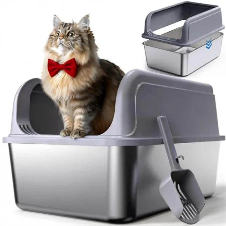 Stainless Steel Cat Litter Box Metal Litter Box with Scoop High- Sided Anti-Leakage Top Entry Non-Sticky Easy to Clean
Stainless Steel Cat Litter Box Metal Litter Box with Scoop High- Sided Anti-Leakage Top Entry Non-Sticky Easy to Clean