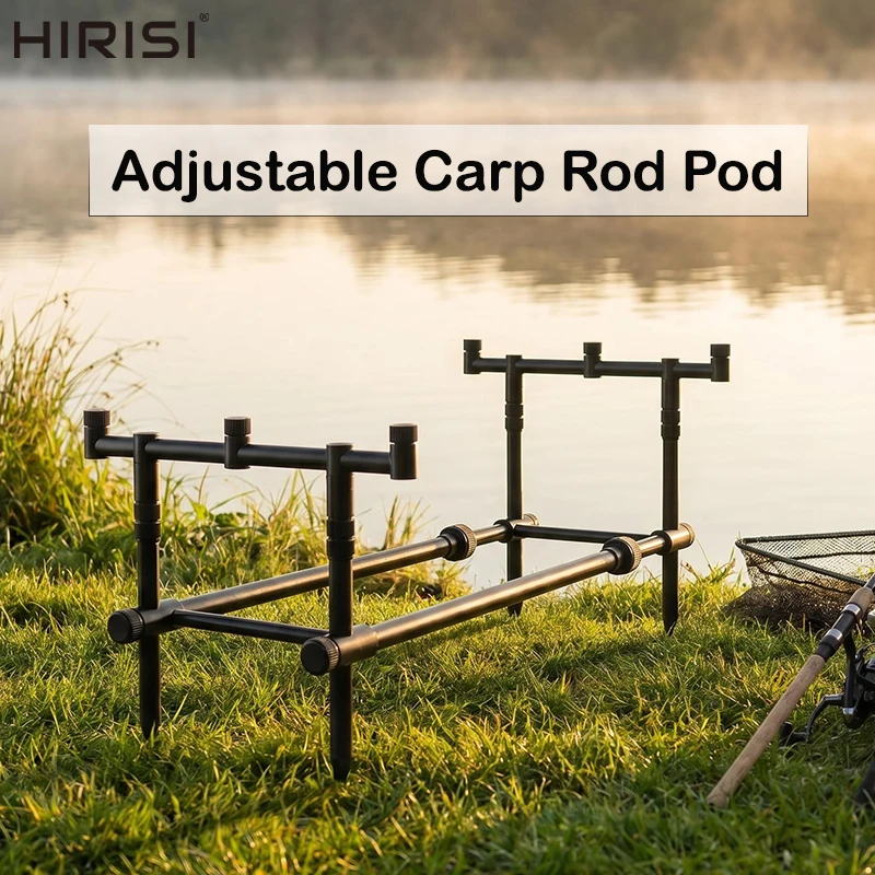 HIRISI 4-Rod Adjustable Aluminum Carp Fishing Rod Pod Stand with Carry Bag Bank Fishing Pole Holder Support for Carp Fishing
HIRISI 4-Rod Adjustable Aluminum Carp Fishing Rod Pod Stand with Carry Bag Bank Fishing Pole Holder Support for Carp Fishing
