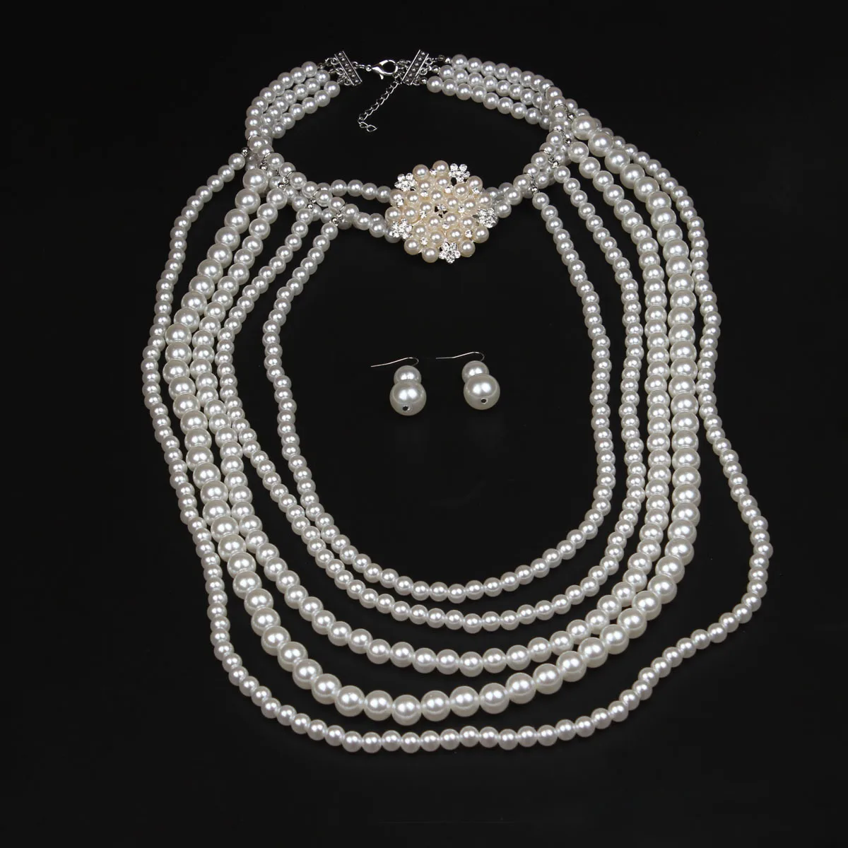 Vintage layered Jewelry Set for Women Delicate Multi-layered Pearl Trendy Necklace Earrings Wedding Anniversary Accessories Gift
Vintage layered Jewelry Set for Women Delicate Multi-layered Pearl Trendy Necklace Earrings Wedding Anniversary Accessories Gift