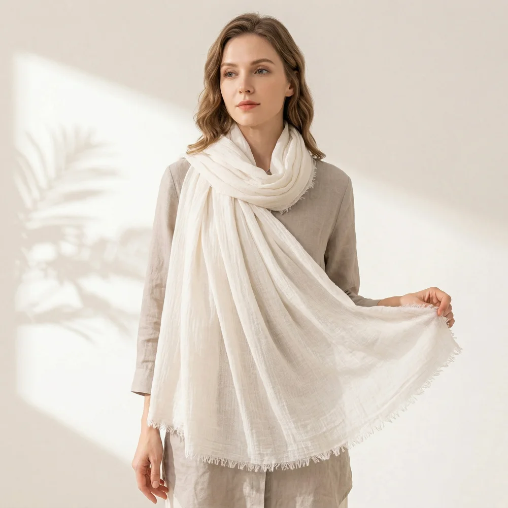 Cotton Linen Scarf Women’s Breathable Sun Protection Shawl Lightweight Air Conditioning Blanket Versatile Beach for Summer
Cotton Linen Scarf Women’s Breathable Sun Protection Shawl Lightweight Air Conditioning Blanket Versatile Beach for Summer