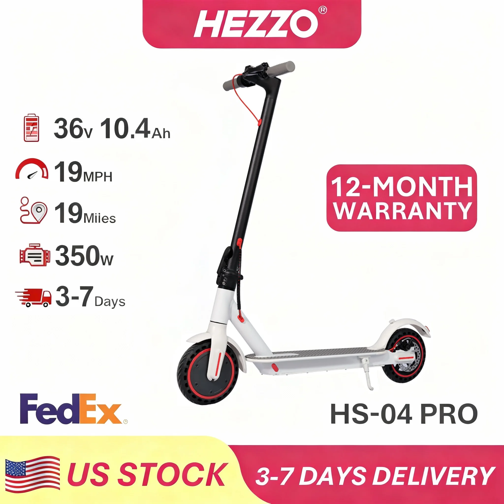 HEZZO 350W 19Mph APP Smart Foldable Electric Scooter 36V 8.5" Tire Aluminum-Magnesium Alloy US Stock
HEZZO 350W 19Mph APP Smart Foldable Electric Scooter 36V 8.5" Tire Aluminum-Magnesium Alloy US Stock