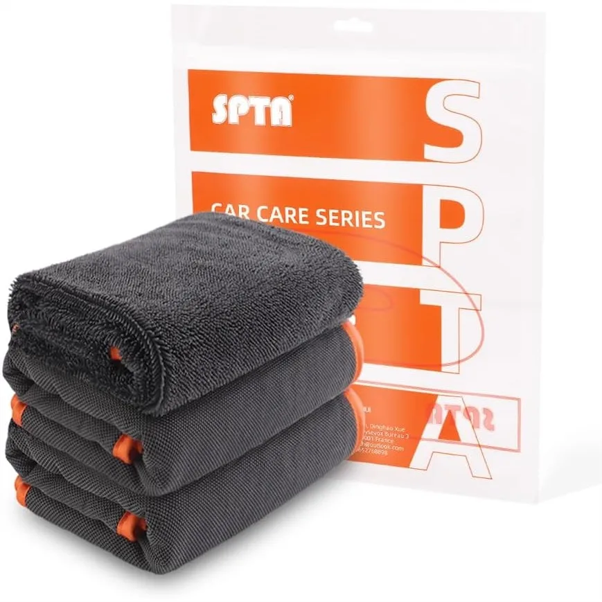 Microfiber Car Drying Towels, Twist Pile 600 GSM, 16.5x16.5 Inch, Pack of 3 for Car Detailing
Microfiber Car Drying Towels, Twist Pile 600 GSM, 16.5x16.5 Inch, Pack of 3 for Car Detailing