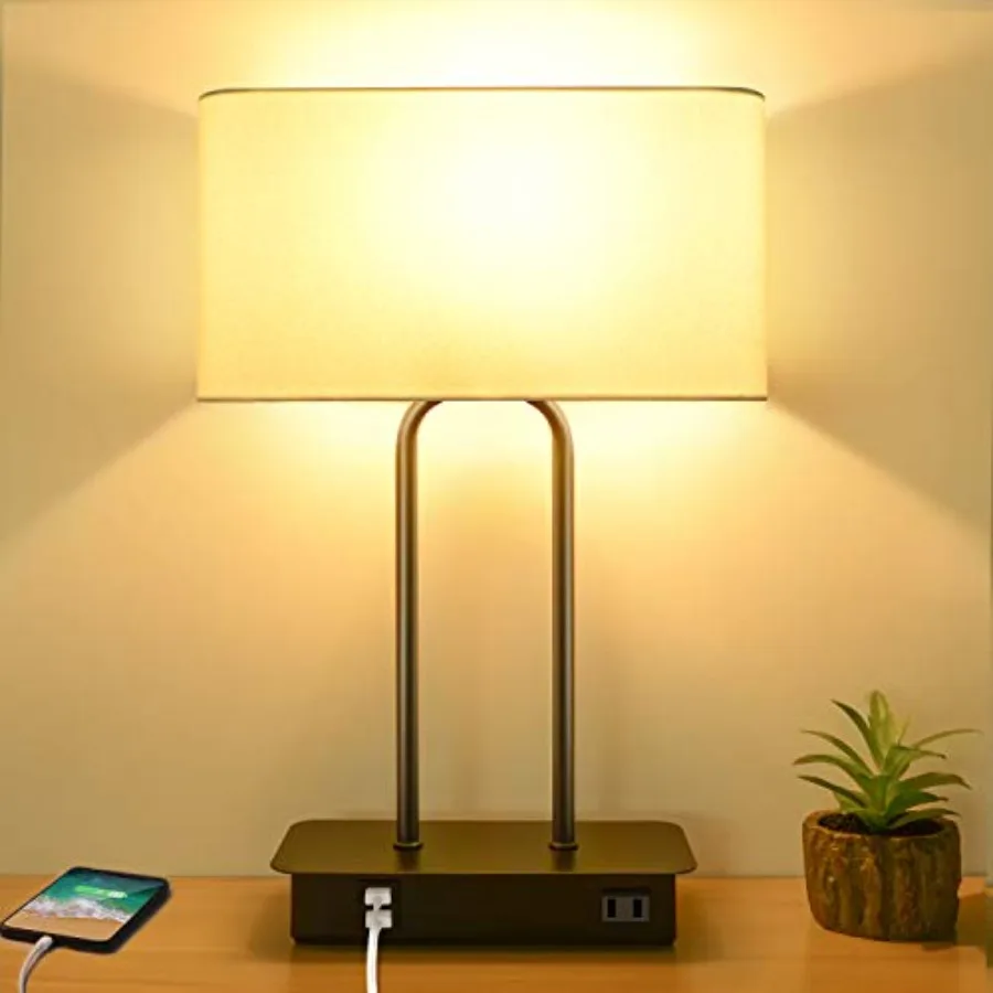 3-Way Dimmable Touch Control Table Lamp with 2 USB Ports and AC Power Outlet Modern Bedside Nightstand Lamp Fabric Shade and Me
3-Way Dimmable Touch Control Table Lamp with 2 USB Ports and AC Power Outlet Modern Bedside Nightstand Lamp Fabric Shade and Me
