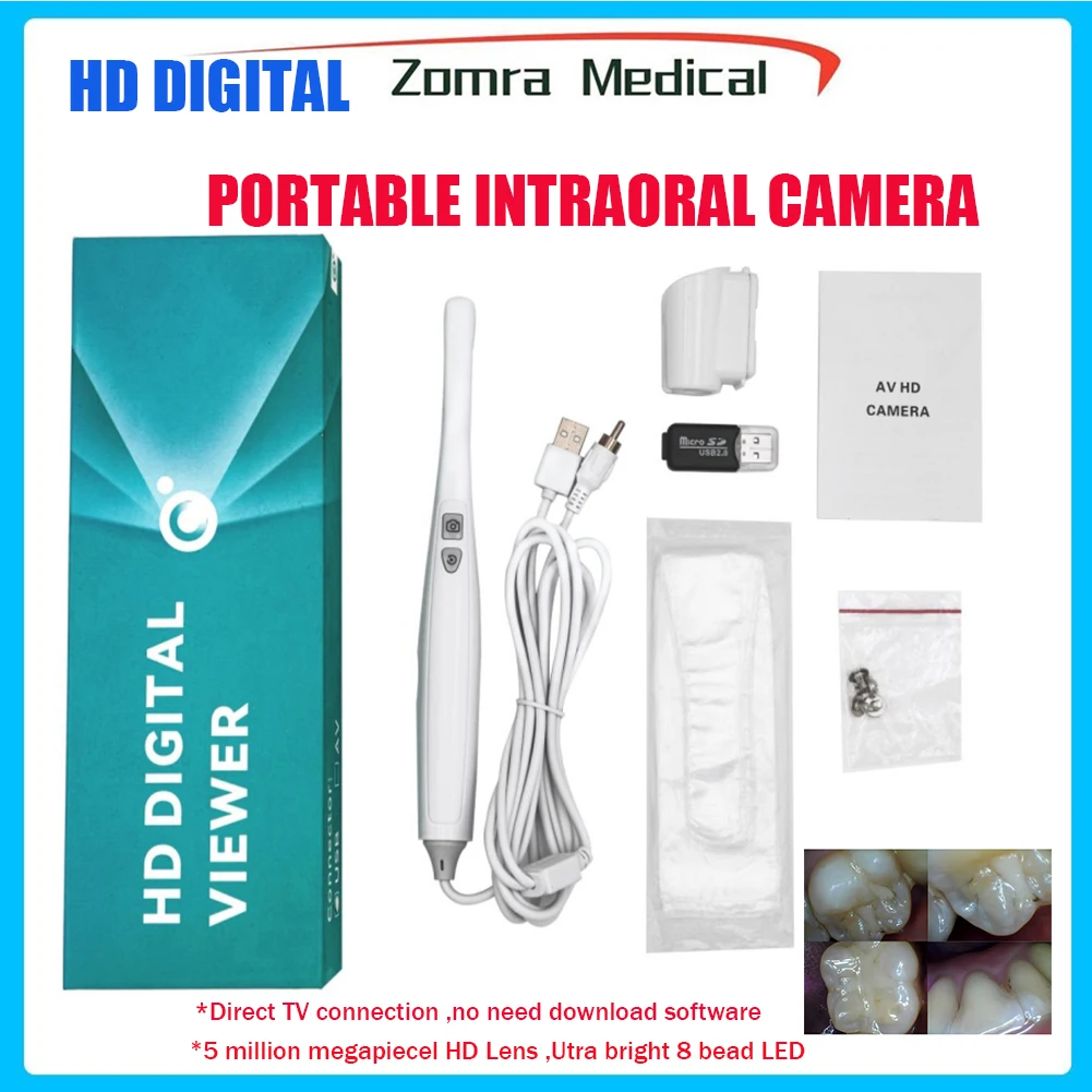 High Definition Dental Intra Oral Camera with 5mm-50mm Focus CMOS 8 LED Lamps for Intra Oral Examination Dentist Device
High Definition Dental Intra Oral Camera with 5mm-50mm Focus CMOS 8 LED Lamps for Intra Oral Examination Dentist Device