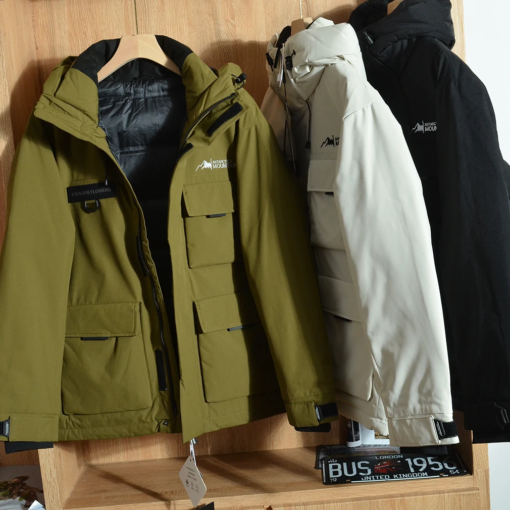 Outdoor Men's Thiened Warm Windproof Waterproof Hooded Workwear down Jaet Faionable Urban Sle Regular Length Youth
Outdoor Men's Thiened Warm Windproof Waterproof Hooded Workwear down Jaet Faionable Urban Sle Regular Length Youth