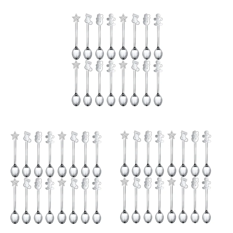 AB47-48Pcs Christmas Decorations For Home Stainless Xmas Coffee Spoons Dessert Spoon Tableware Kitchen New Year Gifts Silver
AB47-48Pcs Christmas Decorations For Home Stainless Xmas Coffee Spoons Dessert Spoon Tableware Kitchen New Year Gifts Silver