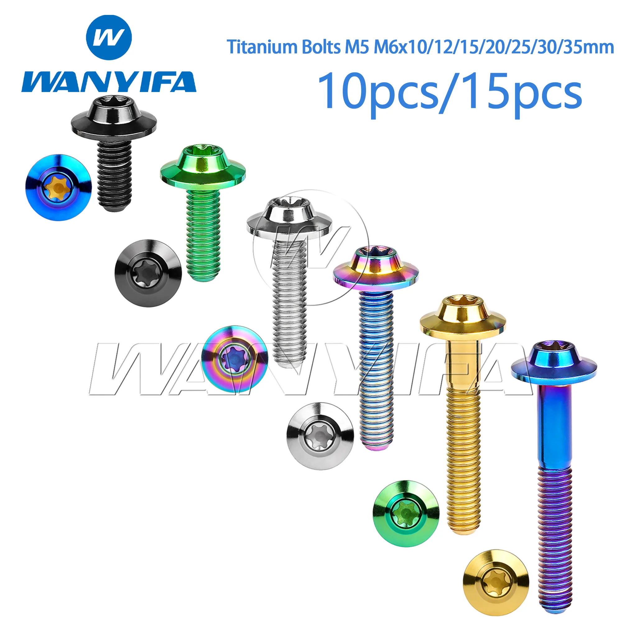 Wanyifa Titanium Bolts M5 M6x10 /12/15/20/25/30/35mm Butterfly Head Without Marking for Motorcycle Disc Brake Screws 10/15pcs
Wanyifa Titanium Bolts M5 M6x10 /12/15/20/25/30/35mm Butterfly Head Without Marking for Motorcycle Disc Brake Screws 10/15pcs