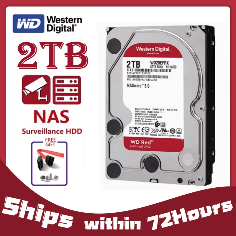 Western Digital WD Red 2TB NAS Internal Hard Drive Class SATA 6 GB/S 64MB Cache For Desktop WD20EFRX 5400RPM
Western Digital WD Red 2TB NAS Internal Hard Drive Class SATA 6 GB/S 64MB Cache For Desktop WD20EFRX 5400RPM
