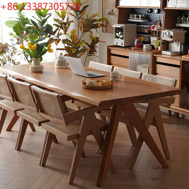 Обеденный стол из цельного дерева в скандинавском стиле, простой домашний стол для маленькой квартиры, длинный стол из бревна
Обеденный стол из цельного дерева в скандинавском стиле, простой домашний стол для маленькой квартиры, длинный стол из бревна